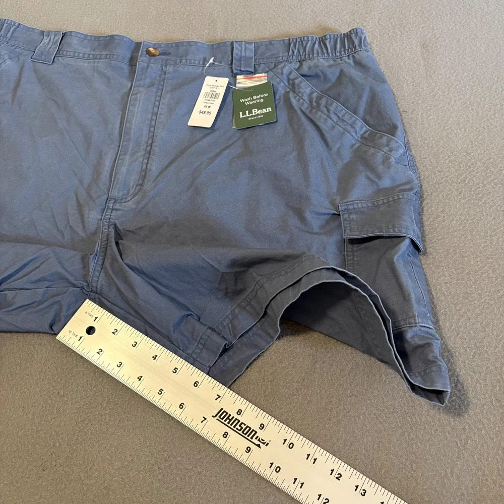 LL Bean Cargo Shorts Mens 46x6 Vintage Indigo Tropic Weight Comfort Waist NEW